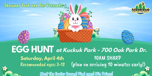 Shawano Park and Recreation Presents: Annual Egg Hunt in the Park