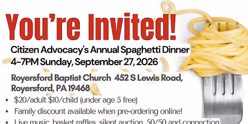 Citizen Advocacy's Annual Spaghetti Dinner