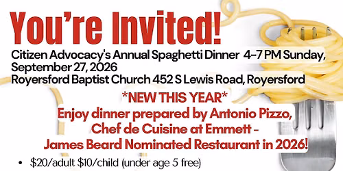 Citizen Advocacy's Annual Spaghetti Dinner