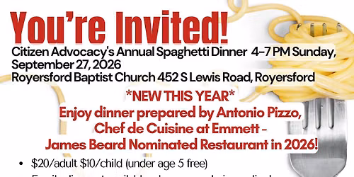 Citizen Advocacy's Annual Spaghetti Dinner