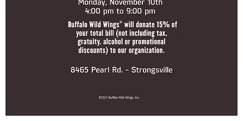 Buffalo Wild Wings Fundraiser - Premier Brown 11U 