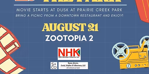 Movies in the Park featuring "Zootopia 2" @ Prairie Creek Park