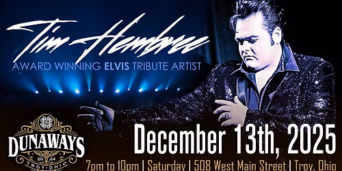 LIVE Music w\/ Tim Hembree - Award Winning Elvis Tribute Artist