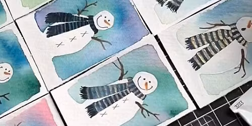 Watercolor Snowmen Christmas Cards Class