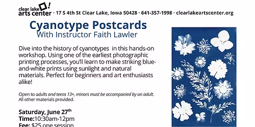 Cyanotype Postcards Class at the Clear Lake Arts Center
