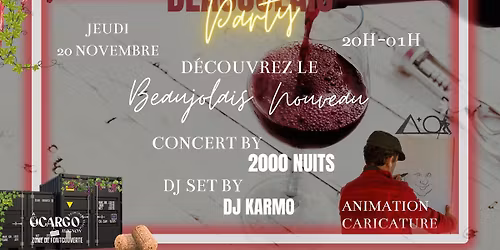 Soir\u00e9e Beaujolais Nouveau chez \u00d4Cargo