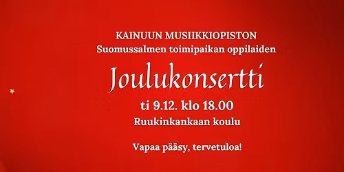 Kainuun musiikkiopiston Suomussalmen toimipisteen joulukonsertti