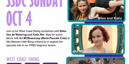 Seattle West Coast Swing Workshops with Miles and Katia and Social Dance with DJ MCBeaucoup (Marie)