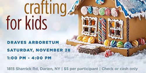 Cardboard Gingerbread House craft for kids at Draves Arboretum