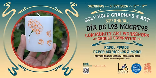 D\u00eda de los Muertos Community Art Workshop #5: Candle Decorating