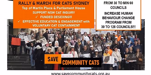 SAVE COMMUNITY CATS RALLY: INCREASE CAT DESEXING & EFFECTIVE EDUCATION AND ENGAGEMENT!