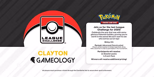 POKEMON - League Challenge DEC - Gameology CLAYTON - 20\/12\/2025