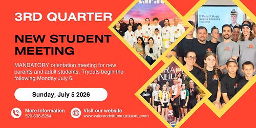 New Student Meeting 3rd Quarter 2026