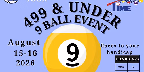 499 & Under 9 Ball Event
