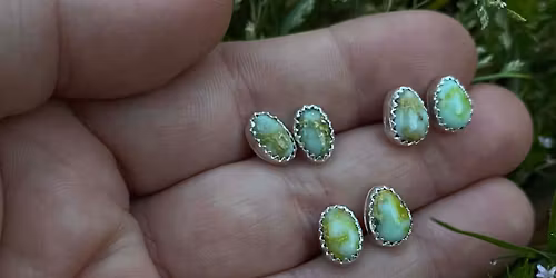 Sterling Silver Turquoise Stud Earrings with Sweet Rock Metal Shop