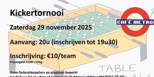 Kickertornooi Café Metro