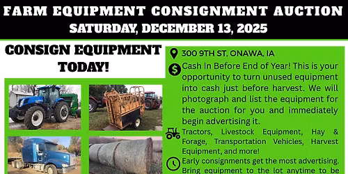 End of Year Farm Equipment Consignment Auction