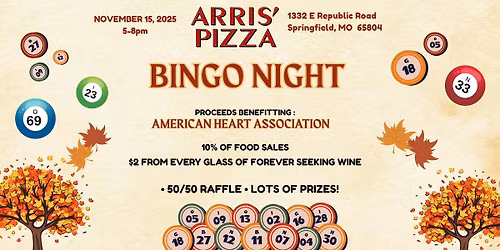 Bingo Night for a Cause at Arris Pizza - Springfield
