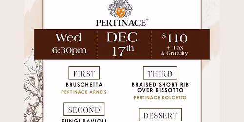 Tour of Piedmont Wine Dinner at Portofino Restaurant