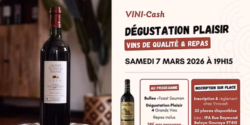 D\u00e9gustation de Vin Plaisir & Repas (38\u20ac par personne)
