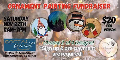 "Paint for a Purpose" Ornament Painting at Social Food Hall