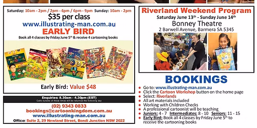 Riverlands Cartooning Camp for Kids 4 - 15