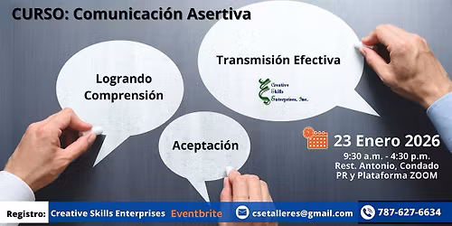23 Enero Curso Presencial y Virtual: Comunicaci\u00f3n Asertiva