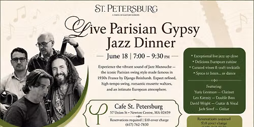 Jazz Night at Cafe St. Petersburg in Newton 