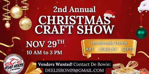 2nd Annual Christmas Craft Show at OCC Road House