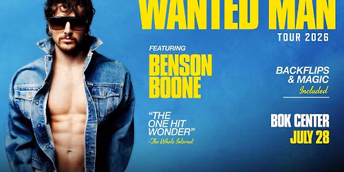 Benson Boone: Wanted Man Tour 2026