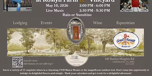 Sunday Wine Tasting at Roslyn Farm & Vineyard featuring Michael Wayne Dill