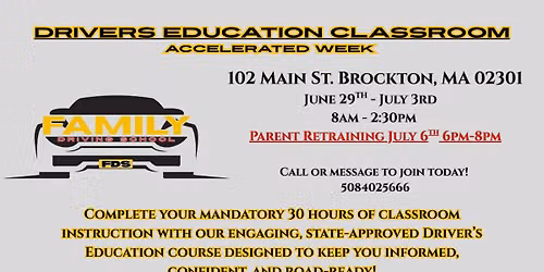 FAMILY DRIVING SCHOOL DRIVERS EDUCATION ACCELERATED WEEK