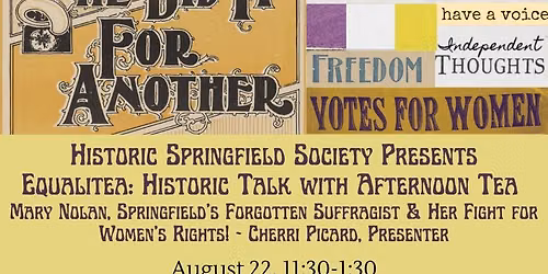 Historic Springfield Society Presents Equalitea: Historic Talk with Afternoon Tea