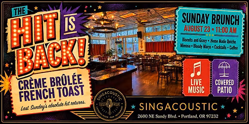 The Cr\u00e8me Br\u00fbl\u00e9e French Toast Brunch Is Back. With Live Music!