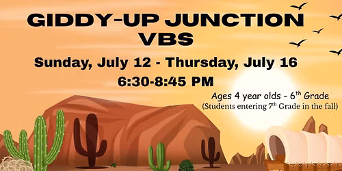 VBS 2026 - Ages 4 year olds-6th grade (students going into 7th Grade)