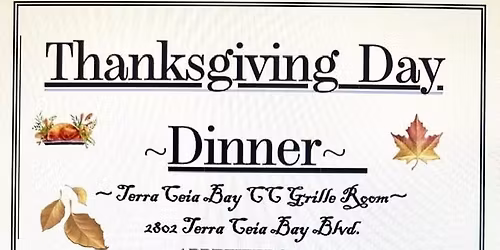 THANKSGIVING DAY DINNER AT TERRA CEIA BAY COUNTRY CLUB