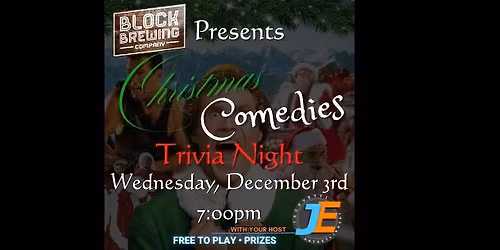 Christmas Comedies Trivia Night at Block Brewing Company in Brighton \ud83c\udf84\ud83e\udde9