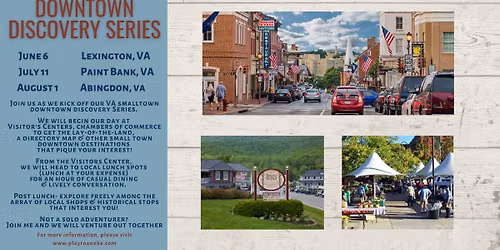 Smalltown\/Downtown Discovery Series Trip- Abingdon, VA