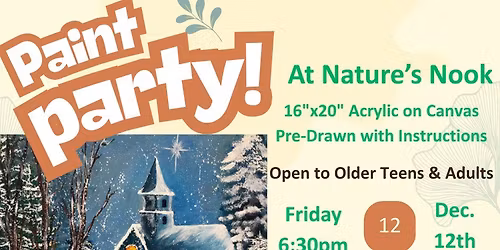 Dec. 12 Paint Party at Nature's Nook