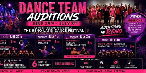 Tiempo Latino Dance Team Auditions week!