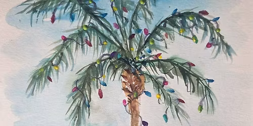 Watercolor: Holiday Palm Tree