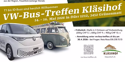 VW-Bus Treffen Kl\u00e4sihof in Gr\u00fcnenmatt BE