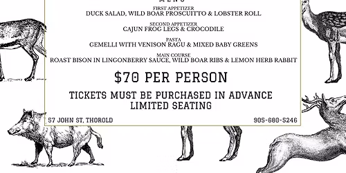 Wild Game Dinner - Saturday November 29