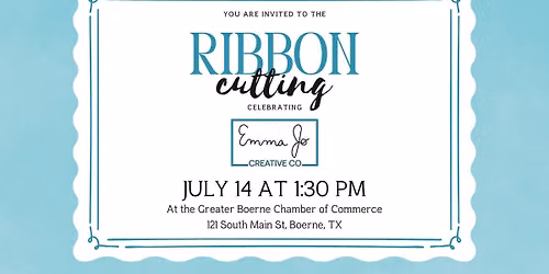 Ribbon Cutting for Emma Jo Creative Co at Boerne Chamber Office