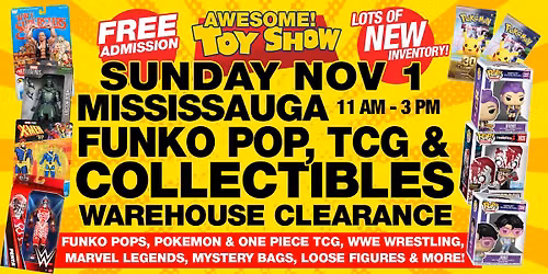 Mississauga Funko Pop, TCG & Collectibles Warehouse Clearance Sale