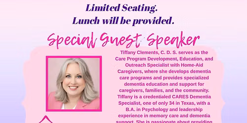 Tiffany Clements, C.D.S. Guest Speaking at Oak Hills Terrace Support Group