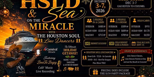HSLD @ Sea with BowTie Bugsy & The Houston Soul Line Dancers Event Pass