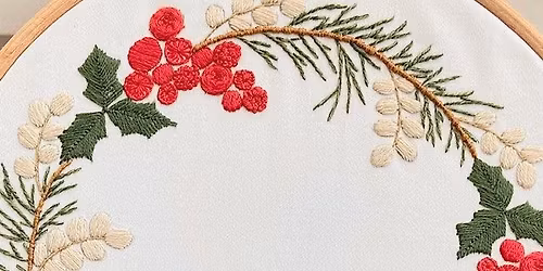 Hand Embroidery Christmas Wreath