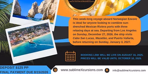 2027 NYE Mexican Riviera Cruise