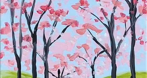 Bright Cherry Blossom Path (Add A Candle)